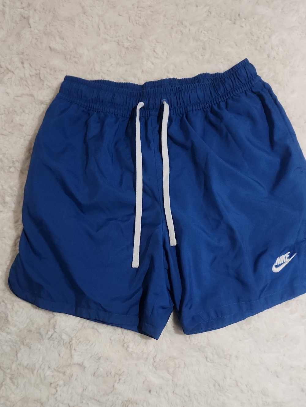 Nike Men's Athletic Shorts Blue with White Drawstring